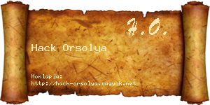 Hack Orsolya névjegykártya